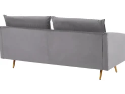 Clearance Komplet wypoczynkowy dla 5 osób MAURA Welur Szary Sofy Tapicerowane|Kolekcje Sof
