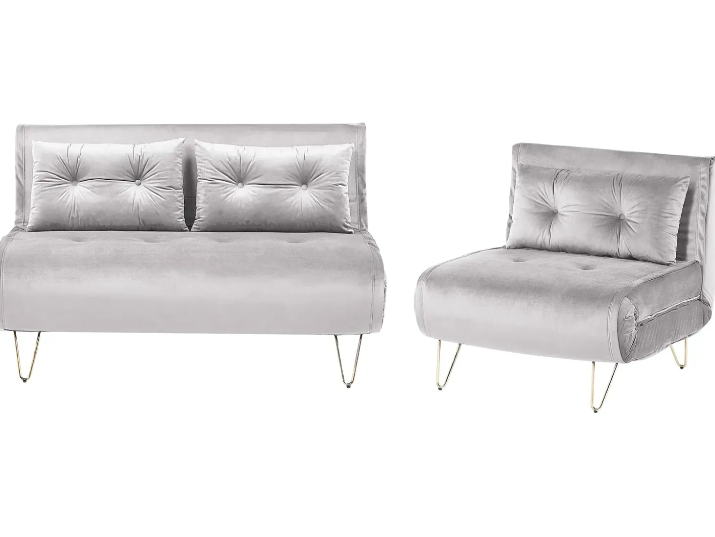 Hot Komplet wypoczynkowy dla 3 osób VESTFOLD Welur Szary Sofy Tapicerowane|Kolekcje Sof