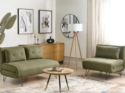 Discount Komplet wypoczynkowy dla 3 osób VESTFOLD Oliwkowy Sofy Tapicerowane|Kolekcje Sof
