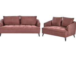 Discount Komplet wypoczynkowy dla 5 osób HOBRO Burgundowy Sofy Tapicerowane|Kolekcje Sof