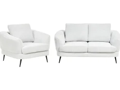 Discount Komplet wypoczynkowy dla 3 osób KJAER Złamana biel Sofy Tapicerowane|Kolekcje Sof