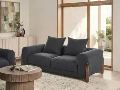 Outlet Komplet wypoczynkowy dla 6 osób VINLIDEN Czarny Sofy Tapicerowane|Kolekcje Sof