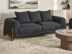 Outlet Komplet wypoczynkowy dla 6 osób VINLIDEN Czarny Sofy Tapicerowane|Kolekcje Sof