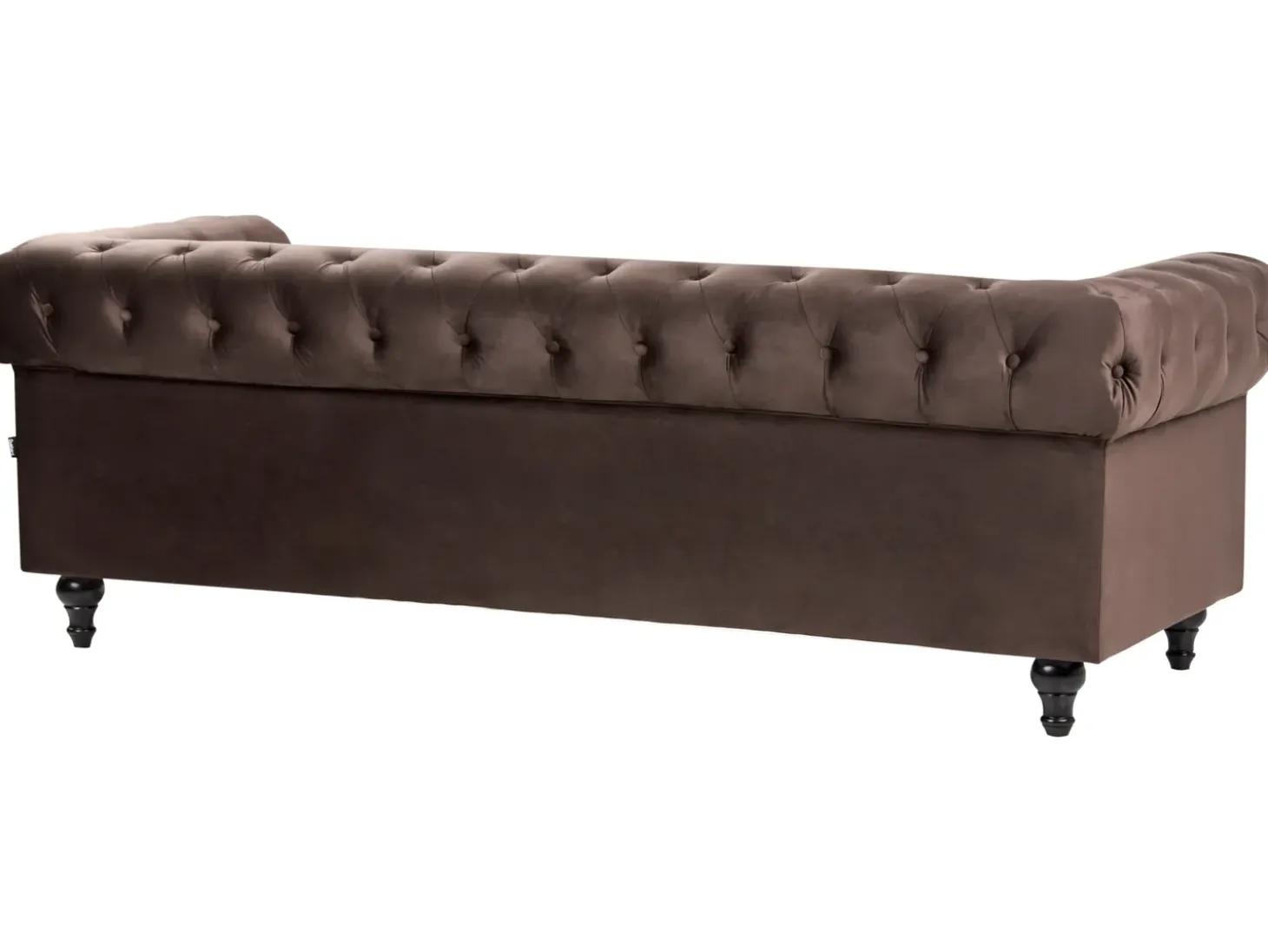 Outlet Komplet wypoczynkowy dla 4 osób CHESTERFIELD Welur Ciemnobrązowy Sofy Tapicerowane|Kolekcje Sof