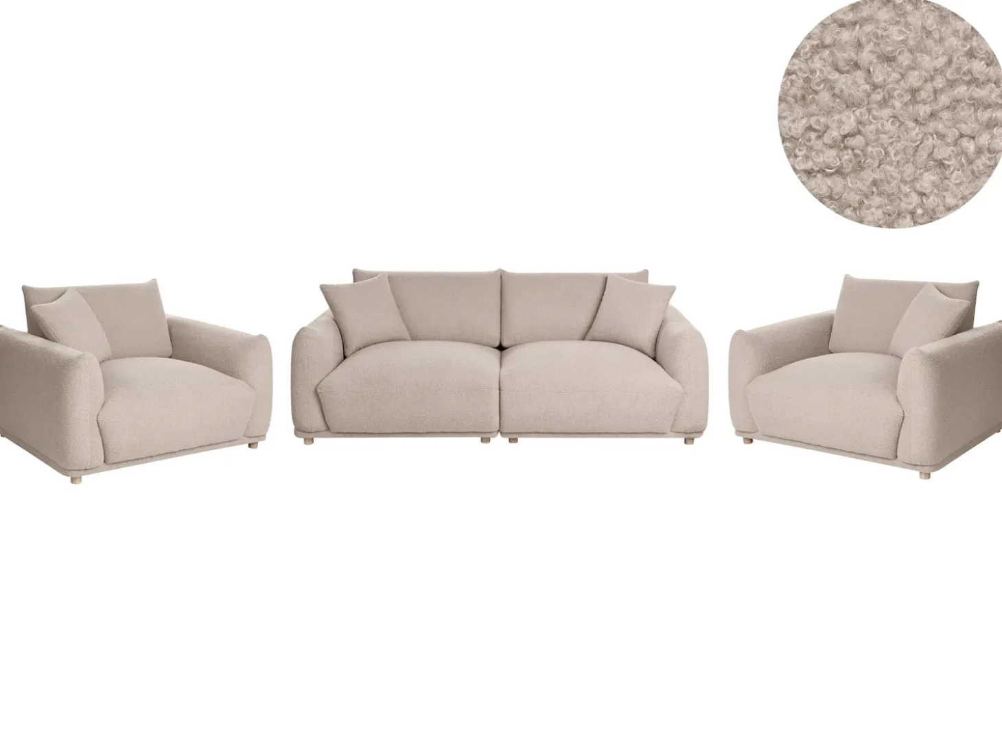 Outlet Komplet wypoczynkowy dla 5 osób JUBEK Boucle Sofy Tapicerowane|Kolekcje Sof
