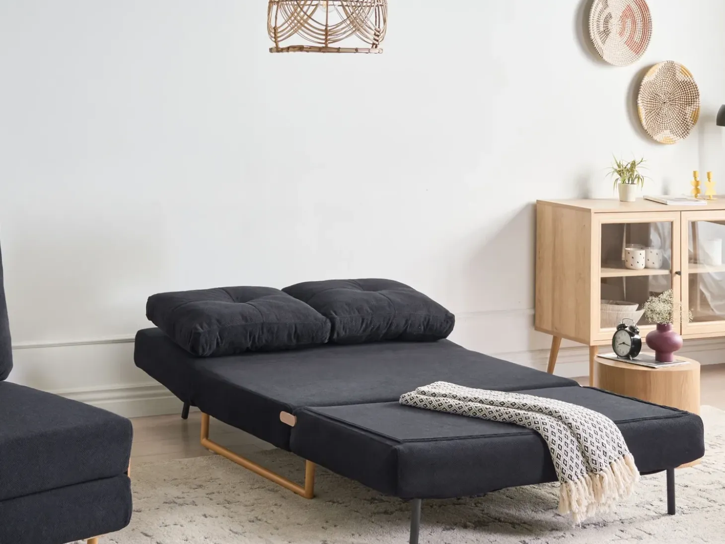 New Komplet wypoczynkowy dla 6 osób JERSLEV Czarny Sofy Z Funkcją Spania|Wszystkie Sofy