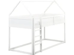 Best Łóżko na antresoli Domek Drewno sosnowe DIENNE 90 x 200 cm Dzieci Łóżka Piętrowe|Łóżka Drewniane