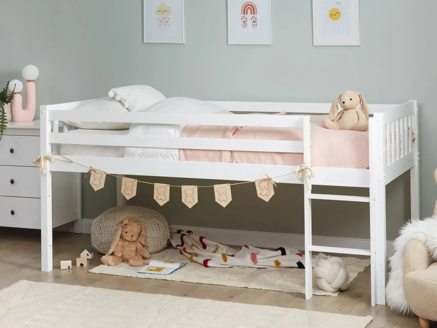 Discount Łóżko na antresoli Drewno PEIPIN 90 x 200 cm Dzieci Łóżka Piętrowe|Łóżka Drewniane