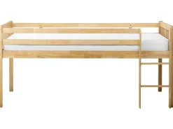 Łóżko na antresoli Drewno PEIPIN 90 x 200 cm Jasno Dzieci Łóżka Piętrowe|Łóżka Drewniane