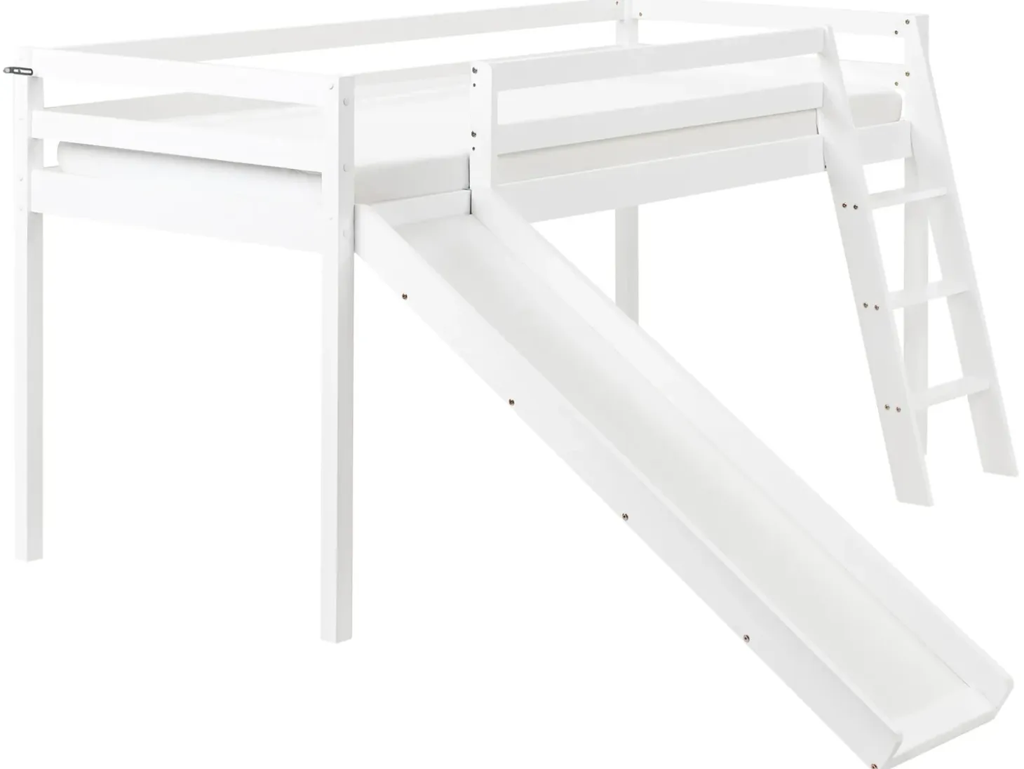 Online Łóżko na antresoli Drewno sosnowe STAPLE 90 x 200 cm Ze zjeżdżalnią Dzieci Łóżka Piętrowe|Łóżka Drewniane