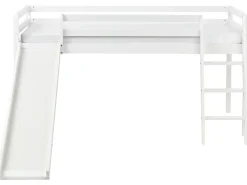 Online Łóżko na antresoli Drewno sosnowe STAPLE 90 x 200 cm Ze zjeżdżalnią Dzieci Łóżka Piętrowe|Łóżka Drewniane