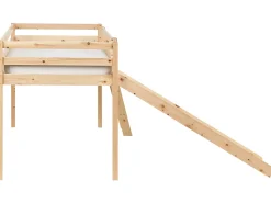 Online Łóżko na antresoli Drewno sosnowe STAPLE 90 x 200 cm Ze zjeżdżalnią Jasno Dzieci Łóżka Piętrowe|Łóżka Drewniane