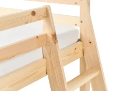 Online Łóżko na antresoli Drewno sosnowe STAPLE 90 x 200 cm Ze zjeżdżalnią Jasno Dzieci Łóżka Piętrowe|Łóżka Drewniane