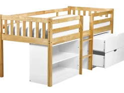 Outlet Łóżko na antresoli Drewno SUSVILLE 90 x 200 cm Jasnobrązowy Dzieci Łóżka Drewniane|Wszystkie Meble I Akcesoria Dziecięce