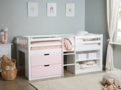 Sale Łóżko na antresoli Drewno SUSVILLE 90 x 200 cm Różowy Dzieci Łóżka Drewniane|Wszystkie Meble I Akcesoria Dziecięce