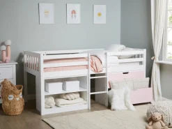 Sale Łóżko na antresoli Drewno SUSVILLE 90 x 200 cm Różowy Dzieci Łóżka Drewniane|Wszystkie Meble I Akcesoria Dziecięce