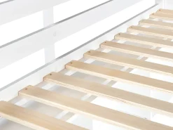 Łóżko na antresoli z biurkiem Drewno sosnowe FOUCAMONT 90 x 200 cm Dzieci Łóżka Piętrowe|Łóżka Drewniane