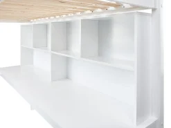Łóżko na antresoli z biurkiem Drewno sosnowe FOUCAMONT 90 x 200 cm Dzieci Łóżka Piętrowe|Łóżka Drewniane