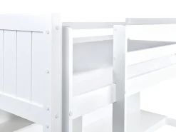 Łóżko na antresoli z biurkiem Drewno sosnowe FOUCAMONT 90 x 200 cm Dzieci Łóżka Piętrowe|Łóżka Drewniane