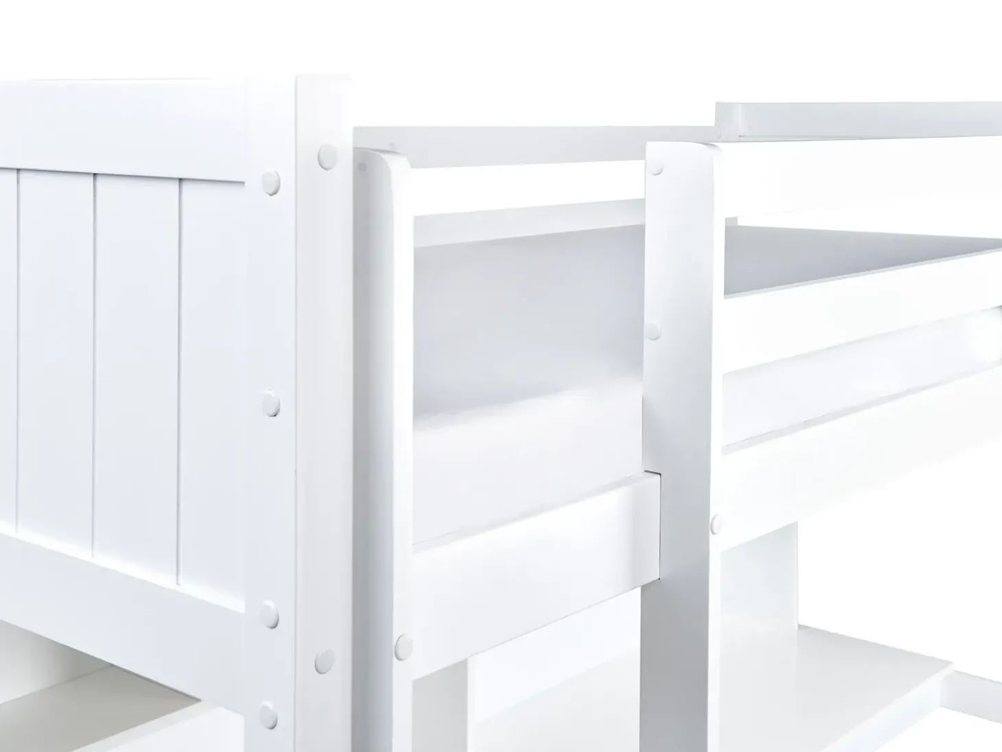 Łóżko na antresoli z biurkiem Drewno sosnowe FOUCAMONT 90 x 200 cm Dzieci Łóżka Piętrowe|Łóżka Drewniane