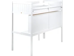 Łóżko na antresoli z biurkiem Drewno sosnowe FOUCAMONT 90 x 200 cm Dzieci Łóżka Piętrowe|Łóżka Drewniane