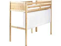 Clearance Łóżko na antresoli z biurkiem Drewno sosnowe FOUCAMONT 90 x 200 cm Jasnobrązowy Dzieci Łóżka Piętrowe|Łóżka Drewniane