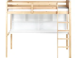 Clearance Łóżko na antresoli z biurkiem Drewno sosnowe FOUCAMONT 90 x 200 cm Jasnobrązowy Dzieci Łóżka Piętrowe|Łóżka Drewniane