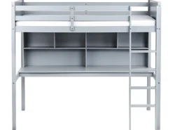 Discount Łóżko na antresoli z biurkiem Drewno sosnowe FOUCAMONT 90 x 200 cm Dzieci Łóżka Piętrowe|Łóżka Drewniane