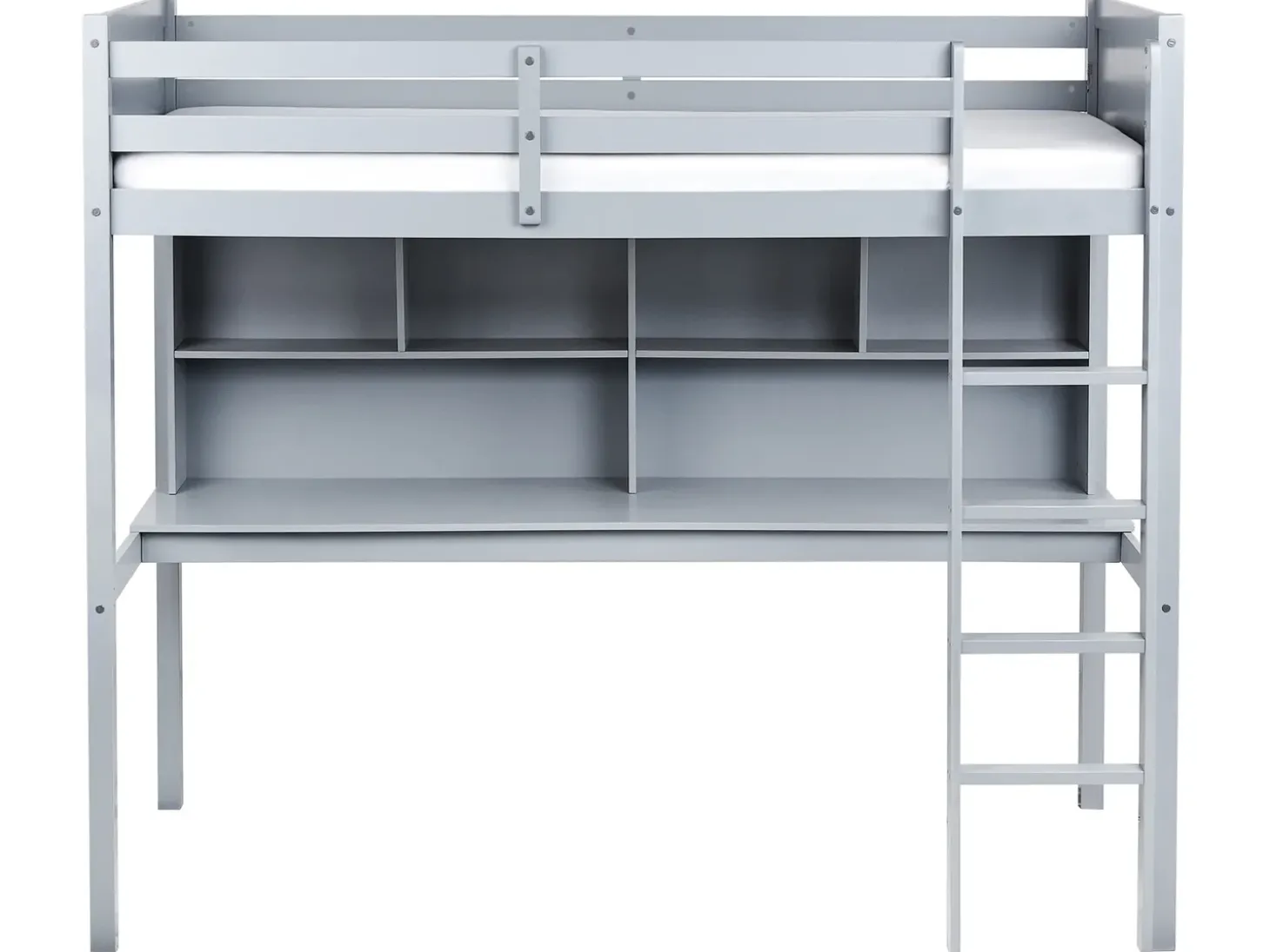 Discount Łóżko na antresoli z biurkiem Drewno sosnowe FOUCAMONT 90 x 200 cm Dzieci Łóżka Piętrowe|Łóżka Drewniane