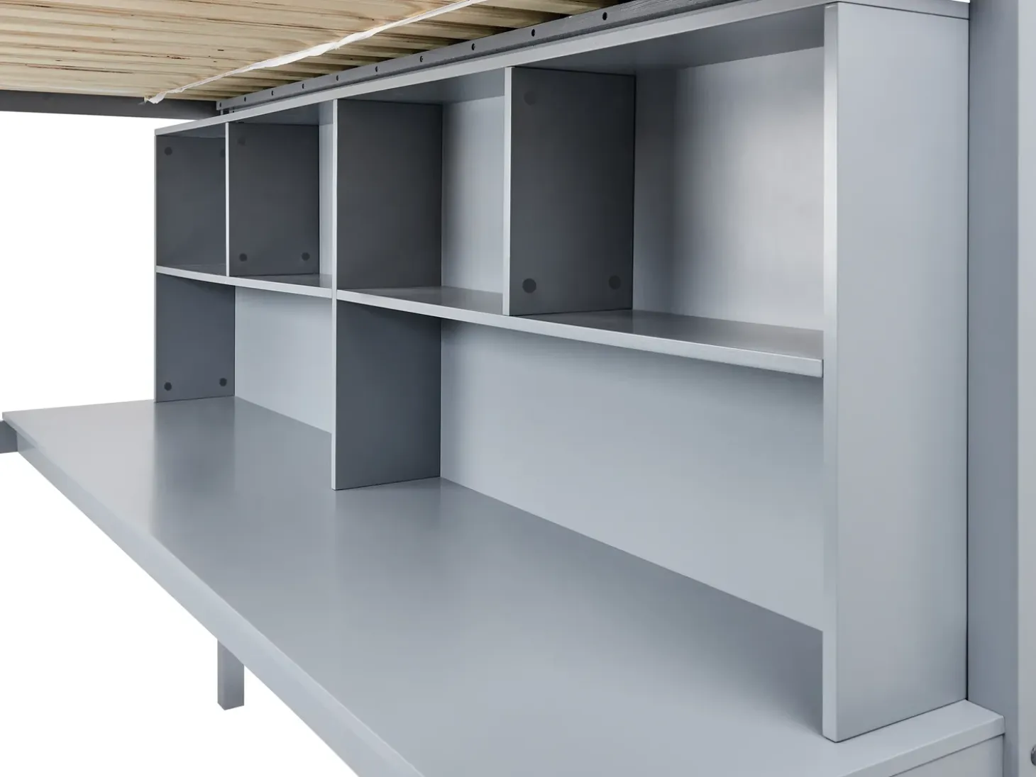 Discount Łóżko na antresoli z biurkiem Drewno sosnowe FOUCAMONT 90 x 200 cm Dzieci Łóżka Piętrowe|Łóżka Drewniane