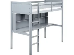 Discount Łóżko na antresoli z biurkiem Drewno sosnowe FOUCAMONT 90 x 200 cm Dzieci Łóżka Piętrowe|Łóżka Drewniane