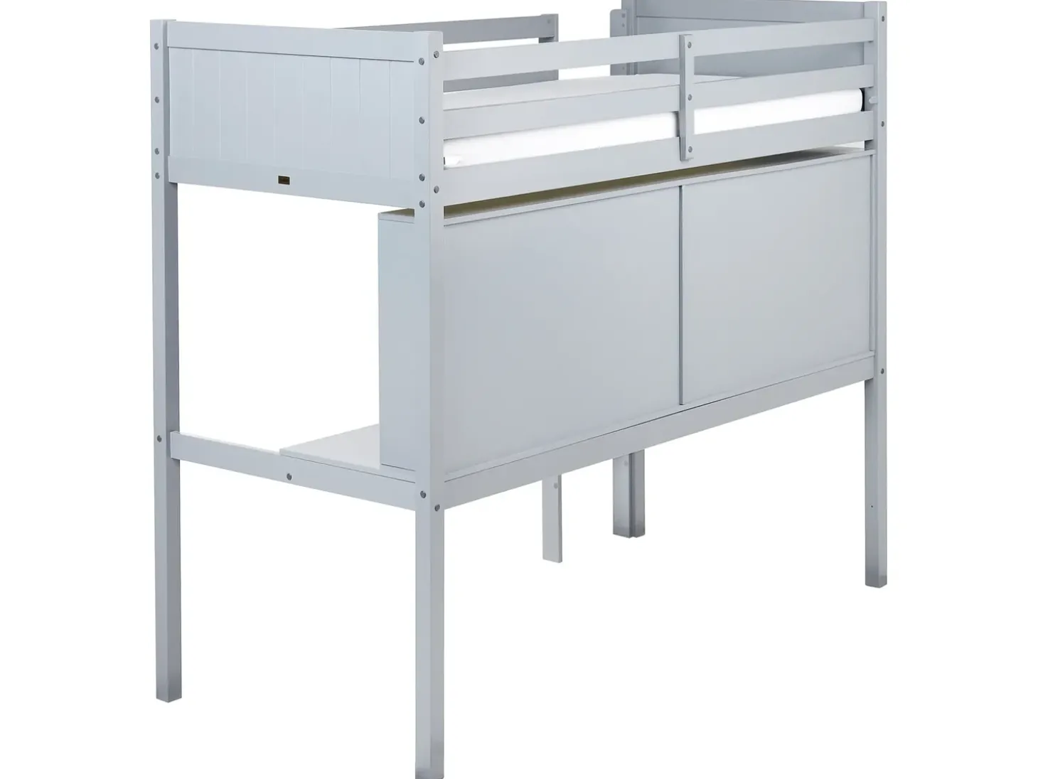 Discount Łóżko na antresoli z biurkiem Drewno sosnowe FOUCAMONT 90 x 200 cm Dzieci Łóżka Piętrowe|Łóżka Drewniane