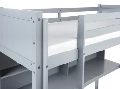 Discount Łóżko na antresoli z biurkiem Drewno sosnowe FOUCAMONT 90 x 200 cm Dzieci Łóżka Piętrowe|Łóżka Drewniane
