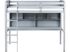 Discount Łóżko na antresoli z biurkiem Drewno sosnowe FOUCAMONT 90 x 200 cm Dzieci Łóżka Piętrowe|Łóżka Drewniane