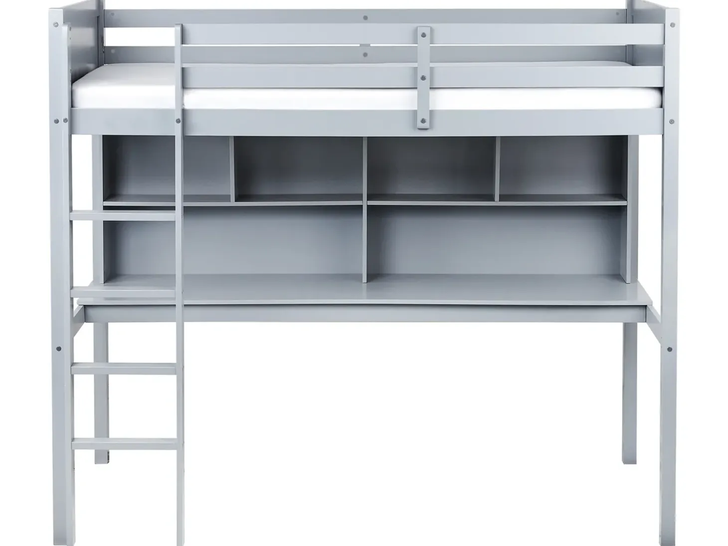Discount Łóżko na antresoli z biurkiem Drewno sosnowe FOUCAMONT 90 x 200 cm Dzieci Łóżka Piętrowe|Łóżka Drewniane