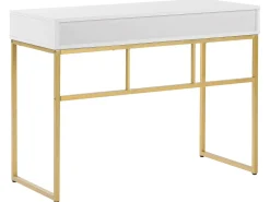 Clearance Konsola DAPHNE Biały/ złoty 100 cm 48 cm z szufladami Dzieci Wszystkie Biurka|Biurka Domowe