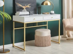 Clearance Konsola DAPHNE Biały/ złoty 100 cm 48 cm z szufladami Dzieci Wszystkie Biurka|Biurka Domowe