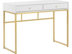 Clearance Konsola DAPHNE Biały/ złoty 100 cm 48 cm z szufladami Dzieci Wszystkie Biurka|Biurka Domowe