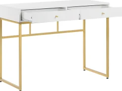 Clearance Konsola DAPHNE Biały/ złoty 100 cm 48 cm z szufladami Dzieci Wszystkie Biurka|Biurka Domowe