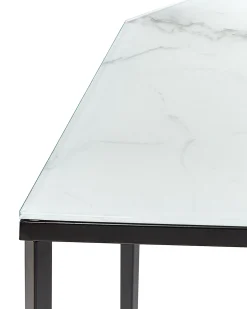 Outlet Konsola PERRIN Szkło hartowane Marmur/ czarny Konsole|Wszystkie Stoły