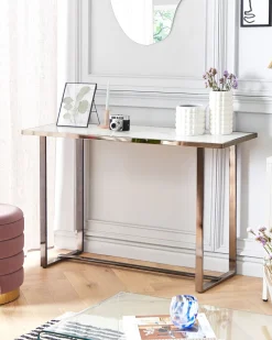 Discount Konsola PLANO Szkło hartowane Biały marmur Konsole|Wszystkie Stoły