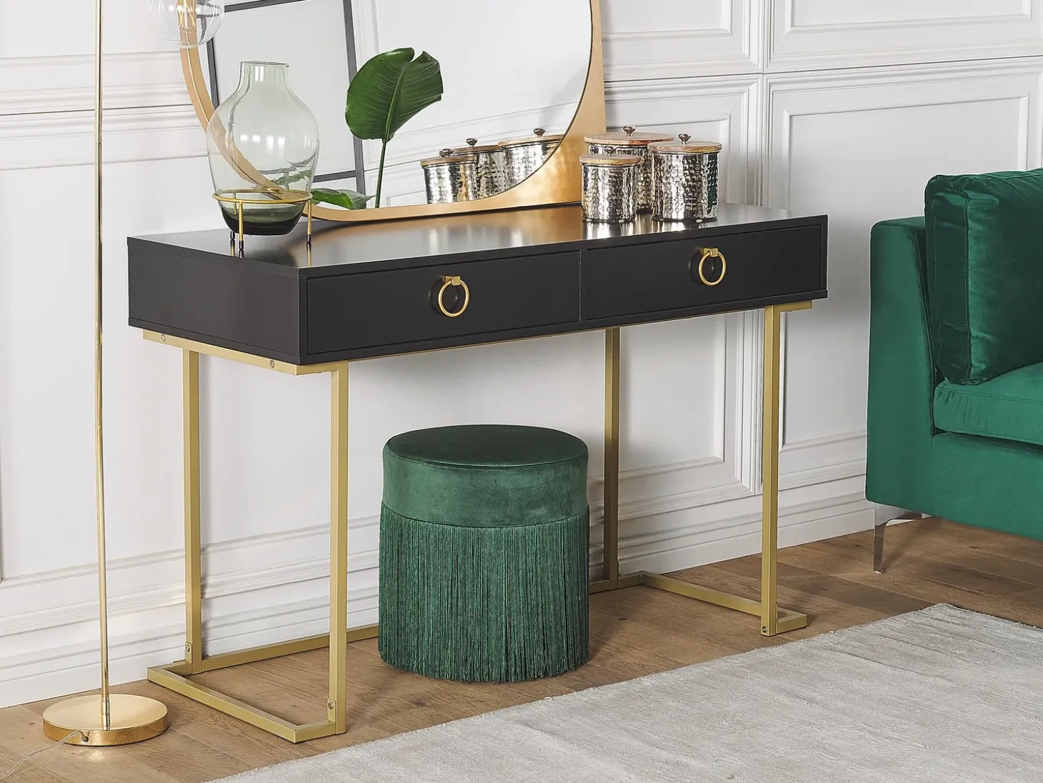 Hot Konsola WESTPORT Czarny/ złoty 115 cm 50 cm z szufladami Dzieci Wszystkie Biurka|Biurka Domowe