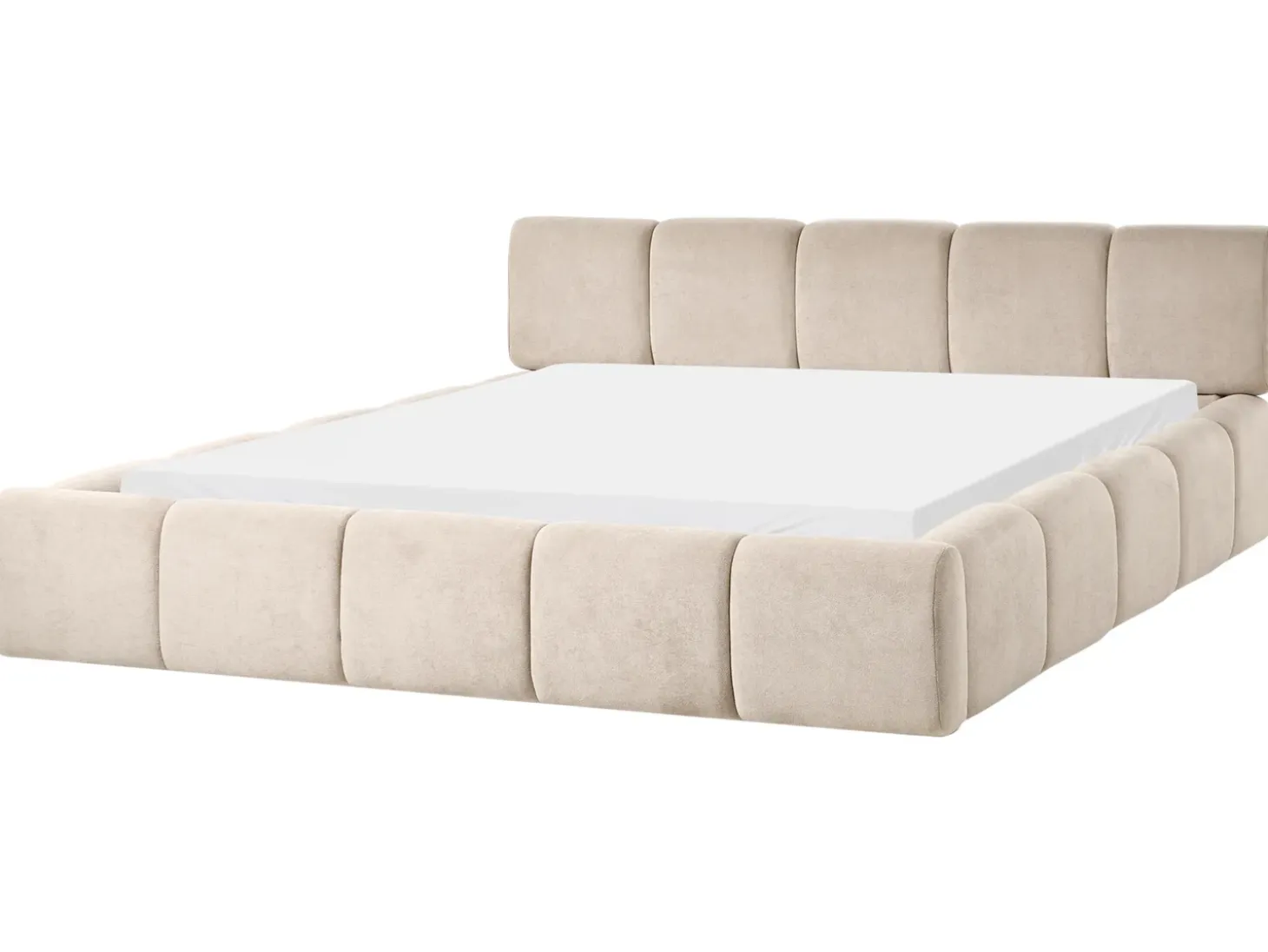 Sale Łóżko ORVILLE 180 x 200 cm Beżowoszary Łóżka Tapicerowane|Łóżka Podwójne