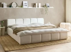 Clearance Łóżko ORVILLE 180 x 200 cm Złamana biel Łóżka Tapicerowane|Łóżka Podwójne