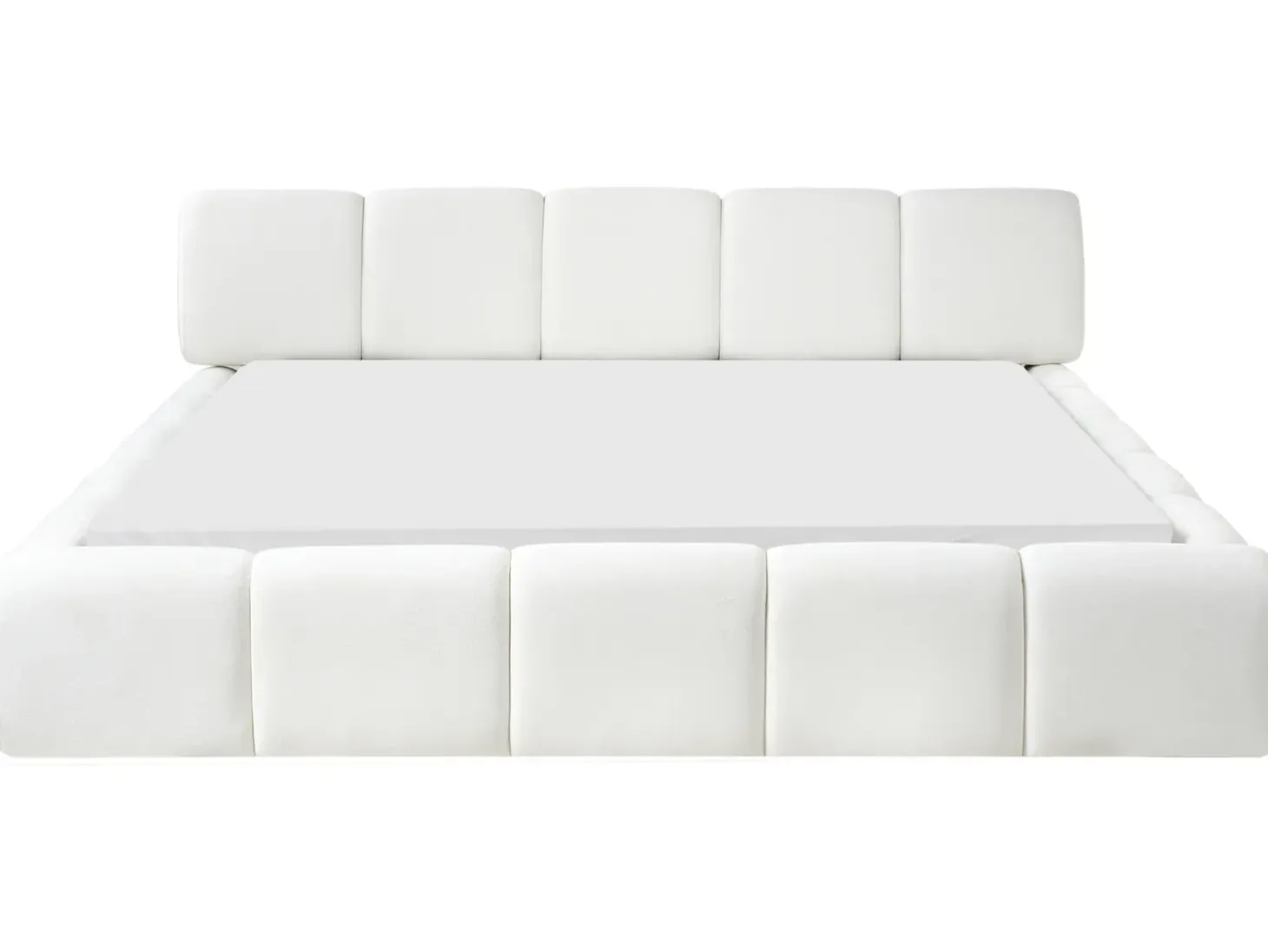 Clearance Łóżko ORVILLE 180 x 200 cm Złamana biel Łóżka Tapicerowane|Łóżka Podwójne