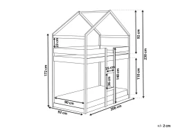 Sale Łóżko piętrowe Domek Drewno sosnowe LABATUT 90 x 200 cm Dzieci Łóżka Piętrowe|Łóżka Drewniane