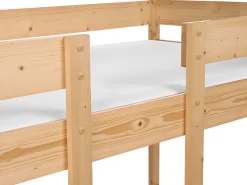 New Łóżko piętrowe Domek Drewno sosnowe LABATUT 90 x 200 cm Jasno Dzieci Łóżka Piętrowe|Łóżka Drewniane