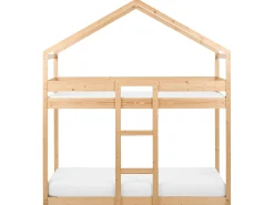 New Łóżko piętrowe Domek Drewno sosnowe LABATUT 90 x 200 cm Jasno Dzieci Łóżka Piętrowe|Łóżka Drewniane