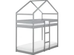 Online Łóżko piętrowe Domek Drewno sosnowe LABATUT 90 x 200 cm Dzieci Łóżka Piętrowe|Łóżka Drewniane