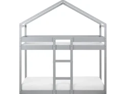Online Łóżko piętrowe Domek Drewno sosnowe LABATUT 90 x 200 cm Dzieci Łóżka Piętrowe|Łóżka Drewniane